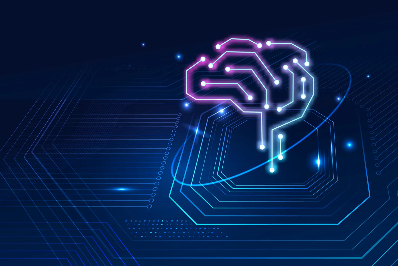 A circuit-trace brain over a technical field
