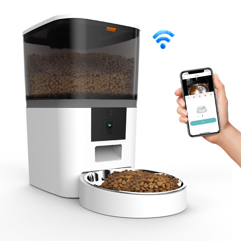 Video Camera With Adjustable Pet Feeder