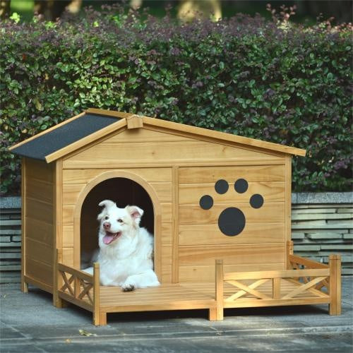 Wooden Dog House Outdoor With Porch