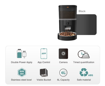 Video Camera With Adjustable Pet Feeder